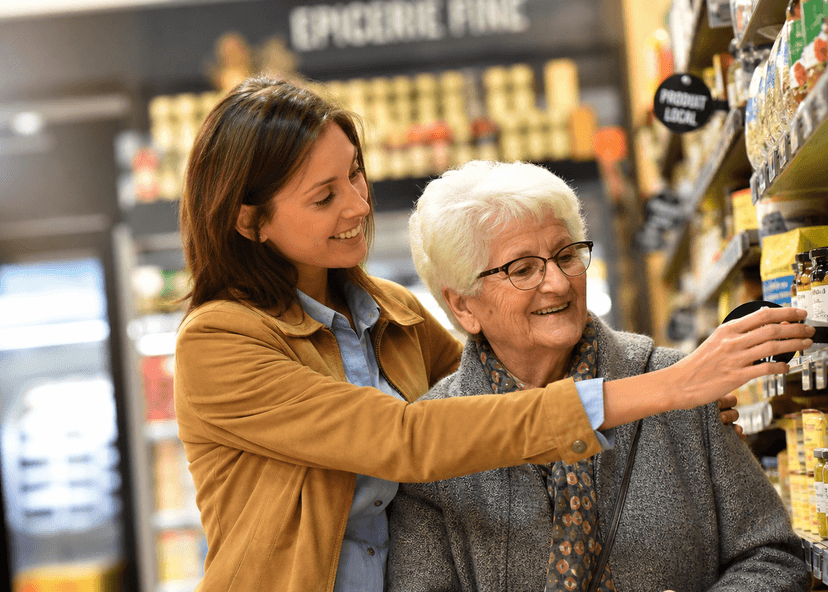 Aide aux courses : accompagnement au supermarché